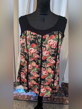 Pure Energy Floral Corset Style Top 3X